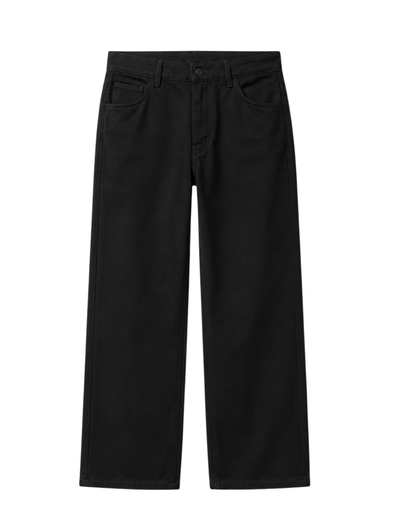 Women's Black Twill Wide Leg Beggy Pant