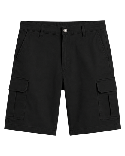 Elite Pure  Black  chino Cargo Shorts
