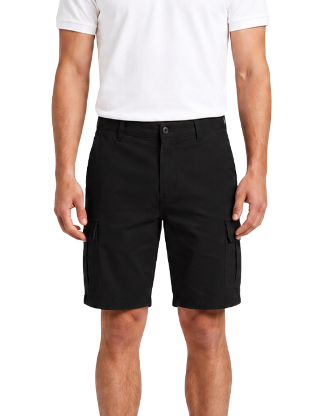 Elite Pure  Black  chino Cargo Shorts