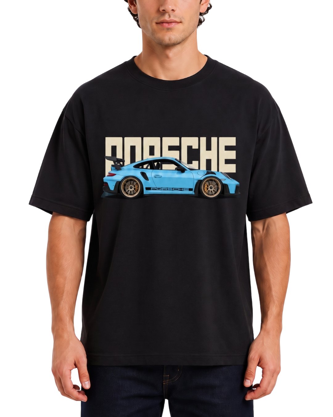 Men's Oversized Drop Shoulder Cotton T Shirt | 911 GT3 RS Racing