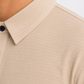 Men’s Premium Beige Ribbed Seam Less Polo Shirt