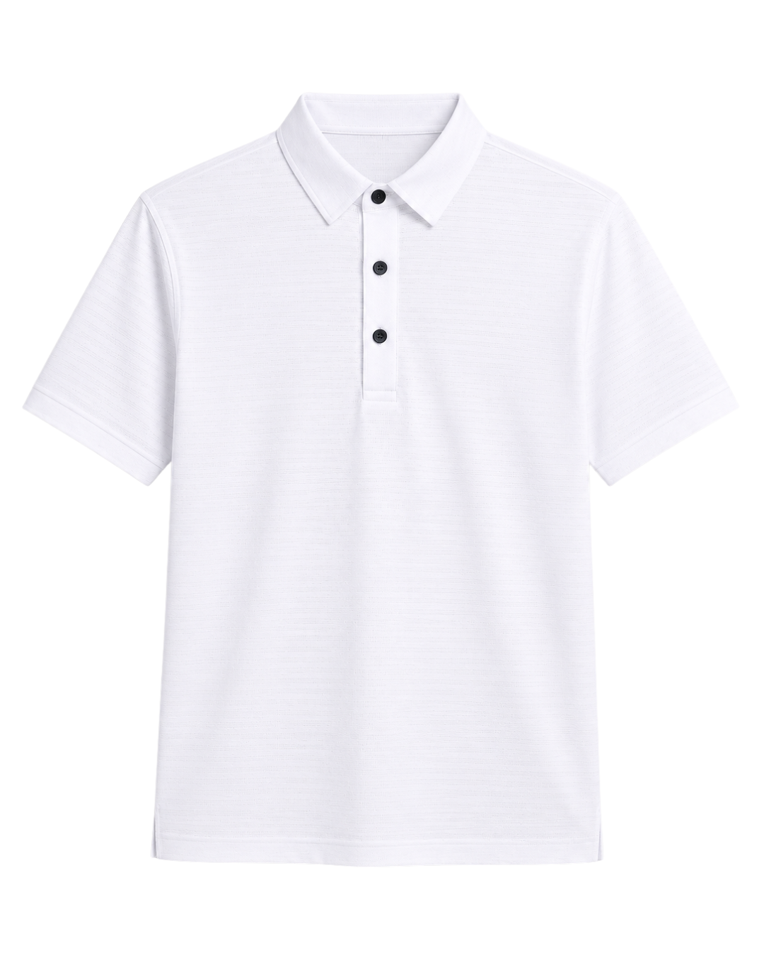 Men’s Premium milky White Ribbed Seam Less Polo Shirt