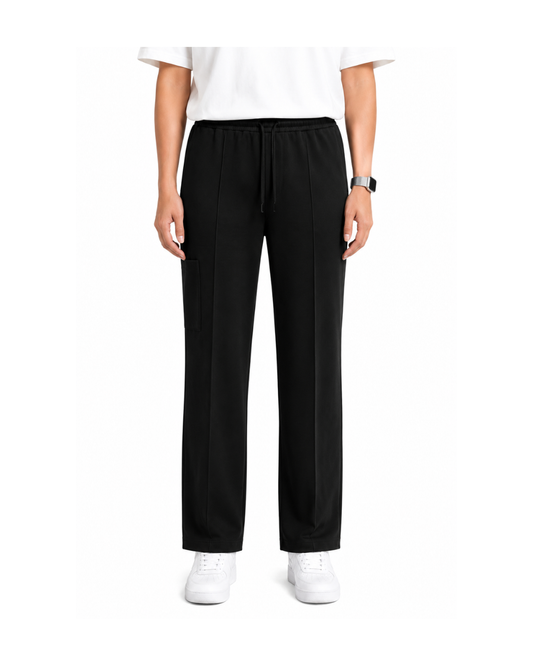 Women's Black Premium Micro Polyester Straight Trouser