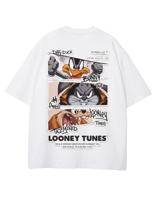 Women's Oversized Drop Shoulder Cotton T Shirt | Looney Tunes Print