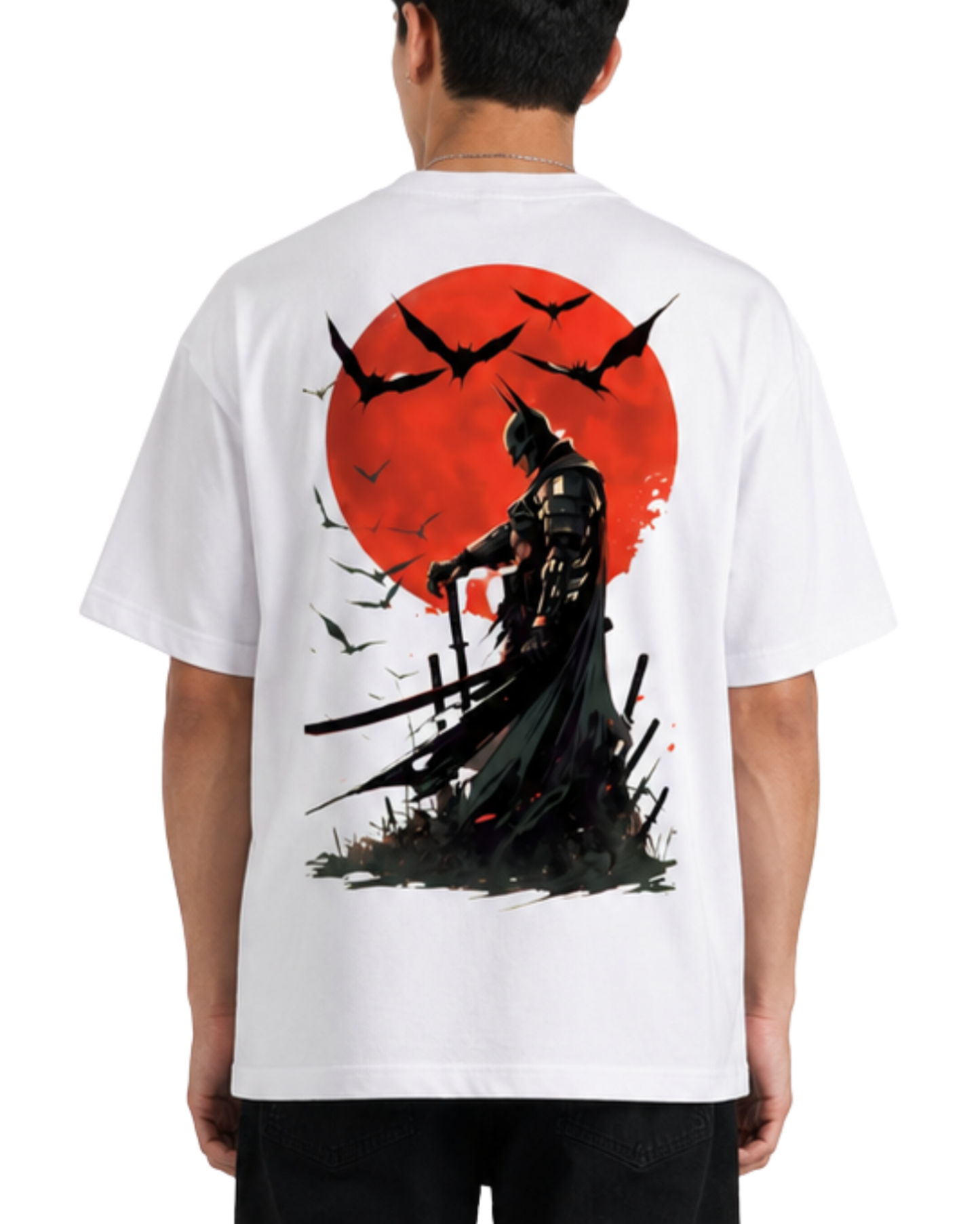 Men's Oversized Drop Shoulder Cotton T Shirt | Crimson Knight Phantom