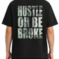 Men's Oversized Drop Shoulder Cotton T Shirt | Black Hustle or Be Broke