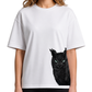 Women's Oversized Drop Shoulder Cotton T Shirt | Shadow Owl