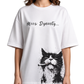 Women's Oversized Drop Shoulder Cotton T Shirt |  Artistic Cat
