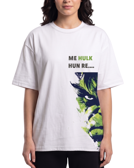 Women's Oversized Drop Shoulder Cotton T Shirt | Street Style Hulk