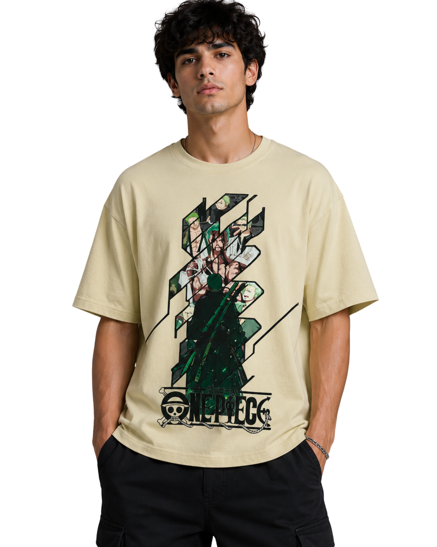 Men's Oversized Drop Shoulder Cotton T Shirt | One Piece Anime