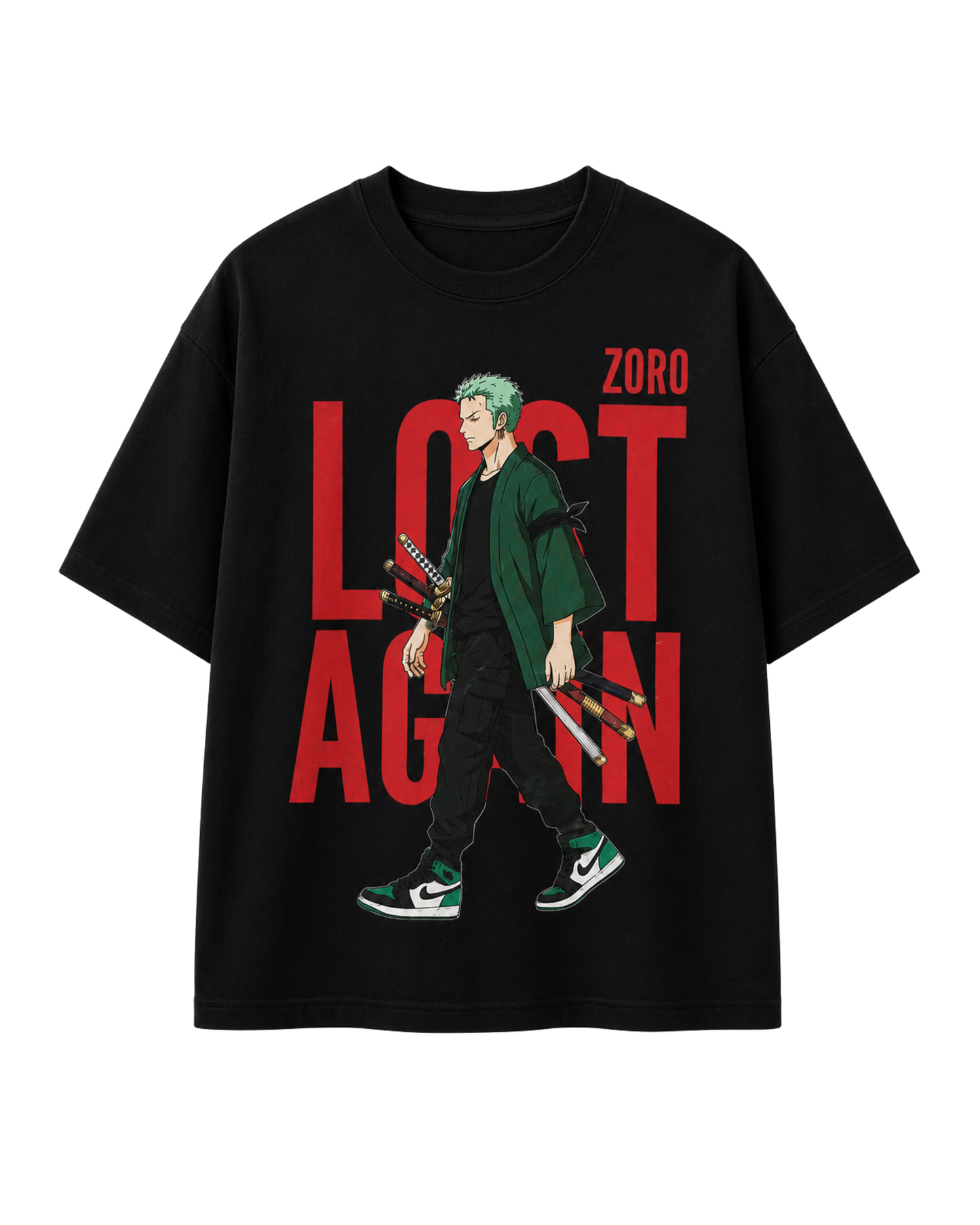 Men's Oversized Drop Shoulder Cotton T Shirt |  Zoro Lost Again