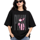 Women's Oversized Drop Shoulder Cotton T Shirt | Pink Panther