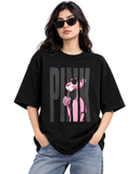 Women's Oversized Drop Shoulder Cotton T Shirt | Pink Panther