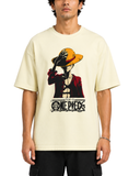 Men's Oversized Drop Shoulder Cotton T Shirt | One Piece Luffy