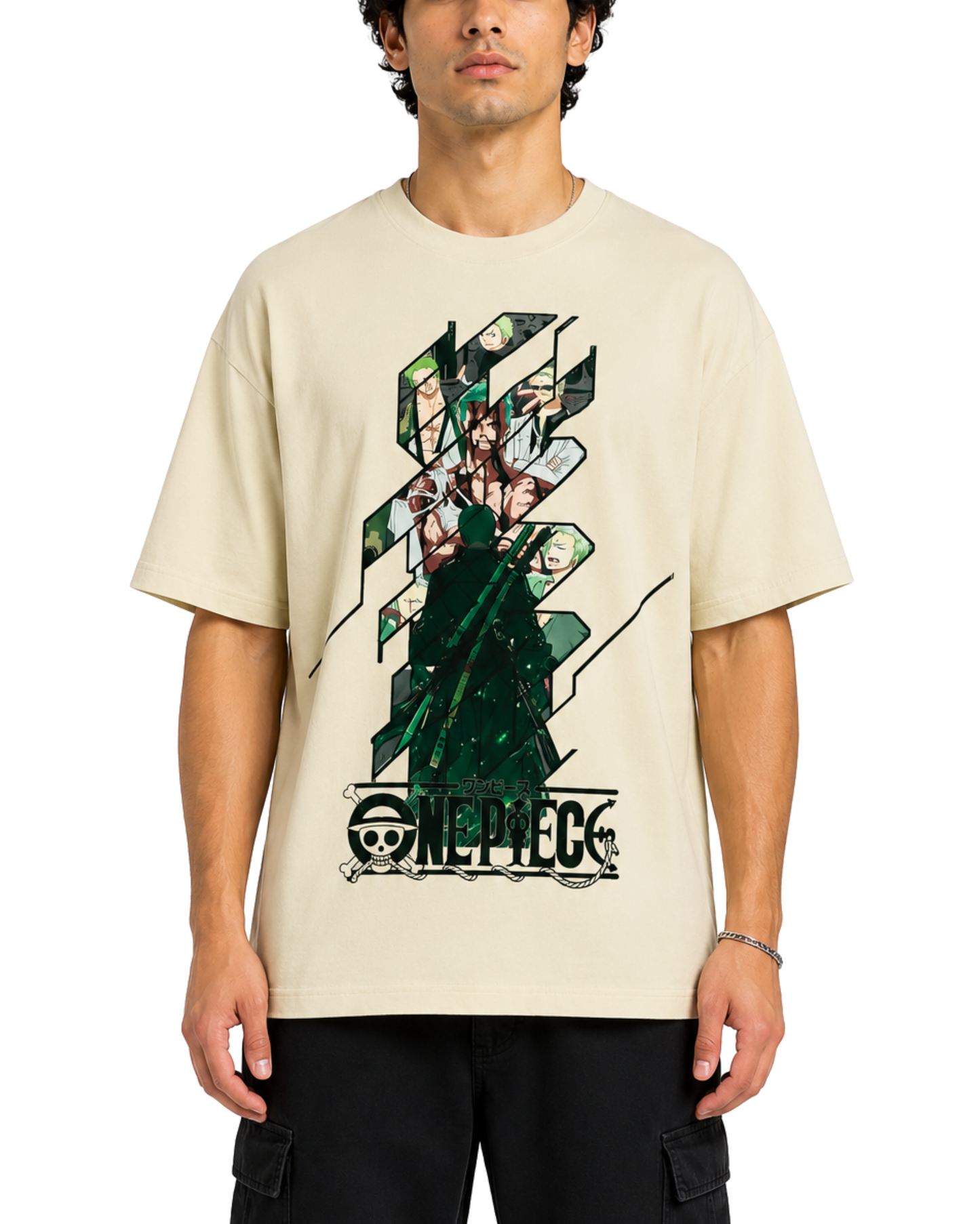 Men's Oversized Drop Shoulder Cotton T Shirt | One Piece Anime