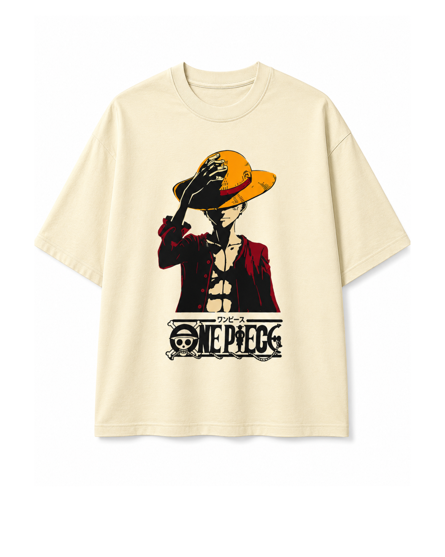 Men's Oversized Drop Shoulder Cotton T Shirt | One Piece Luffy