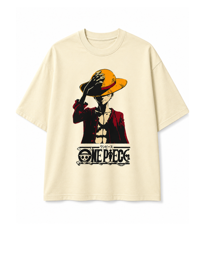 Men's Oversized Drop Shoulder Cotton T Shirt | One Piece Luffy