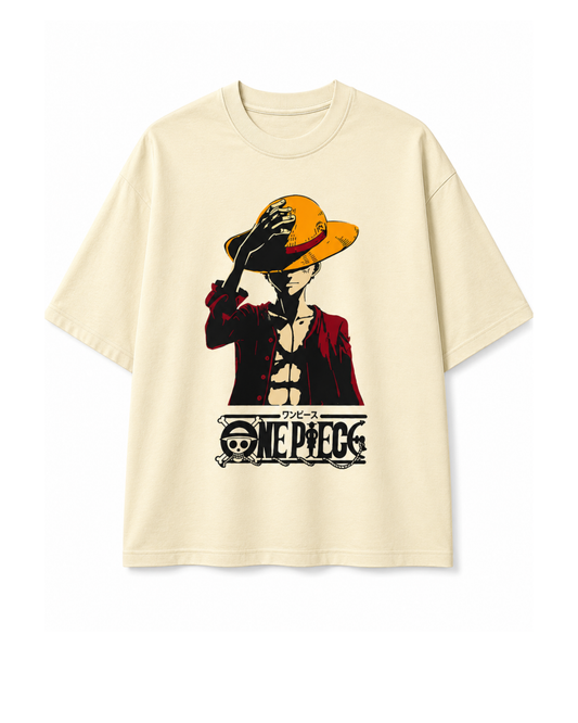 Men's Oversized Drop Shoulder Cotton T Shirt | One Piece Luffy