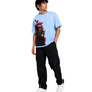 Men's Oversized Drop Shoulder Cotton T Shirt | Naruto Itachi Uchiha Anime Tee  Sky Blue