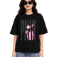 Women's Oversized Drop Shoulder Cotton T Shirt | Pink Panther
