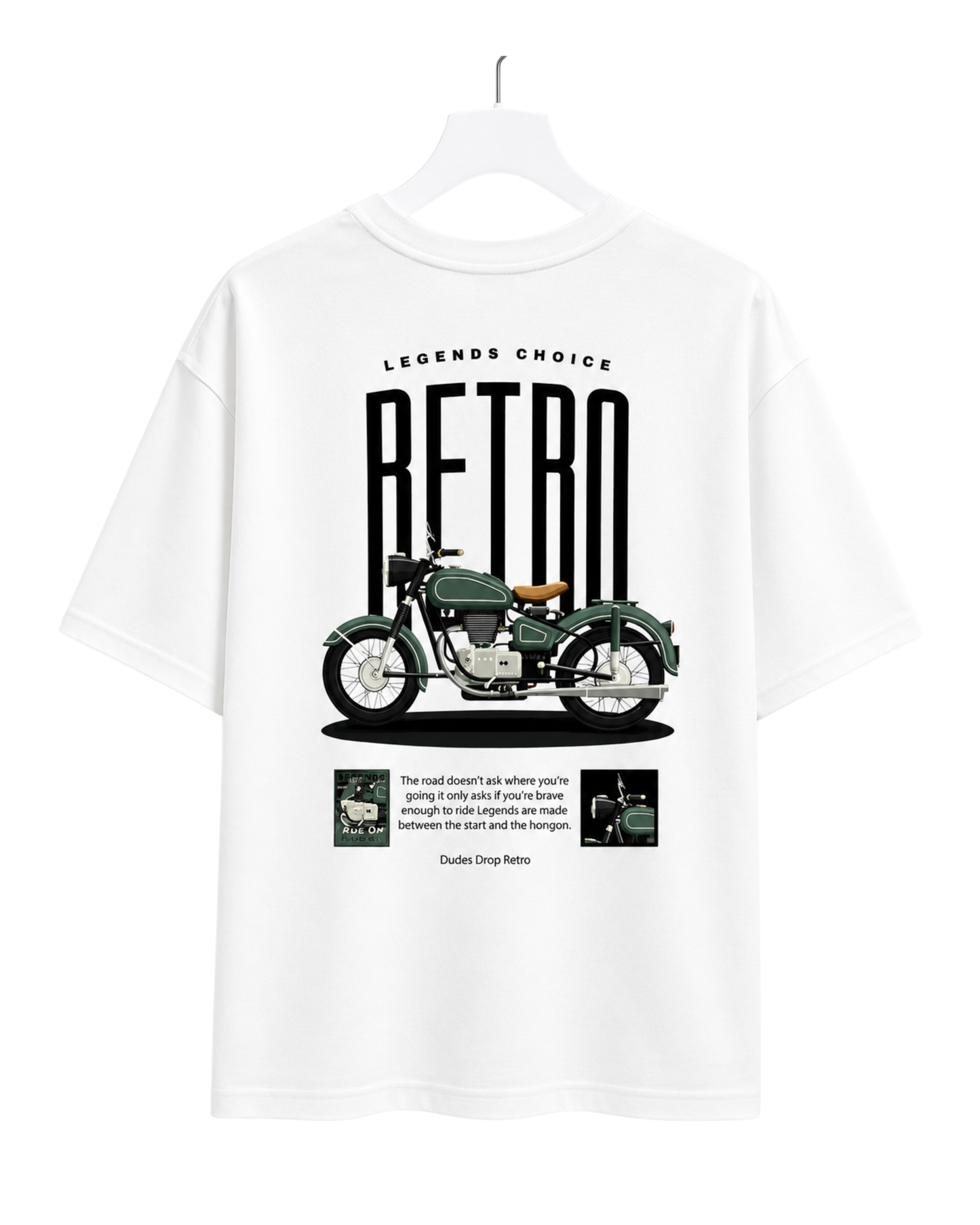 Men's Oversized Drop Shoulder Cotton T Shirt | Retro Rider Graphic Tee