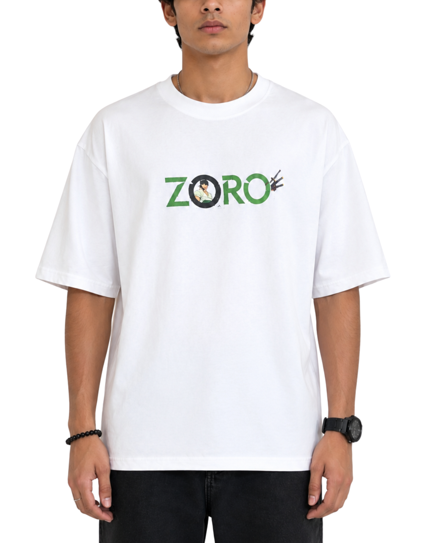 Men's Oversized Drop Shoulder Cotton T Shirt | Roronoa Zoro Unleash