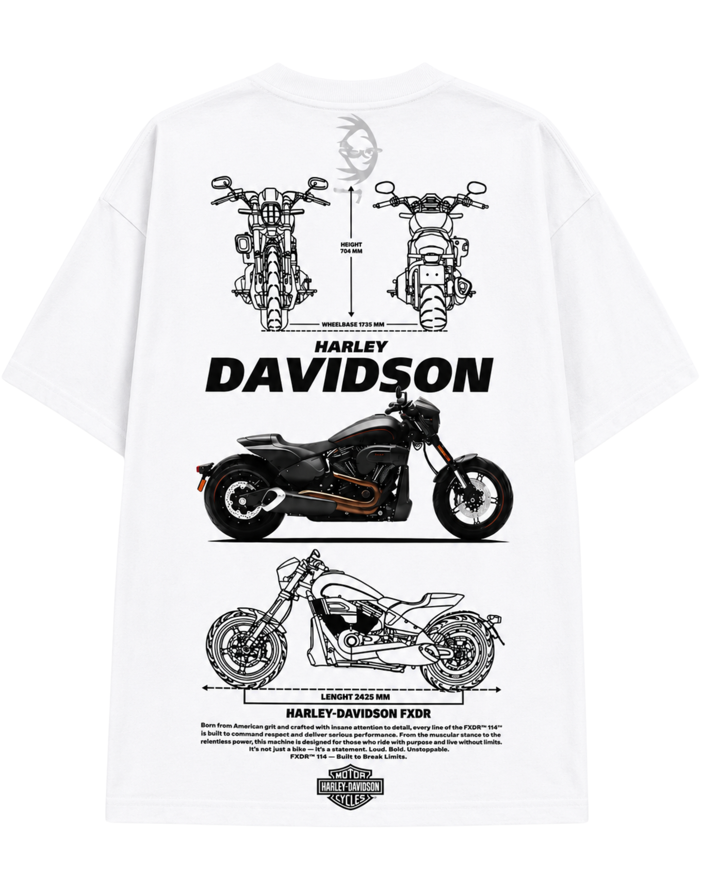 Men's Oversized Drop Shoulder Cotton T Shirt | Harley Davidson
