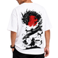 Men's Oversized Drop Shoulder Cotton T Shirt | Crimson Dragon Ascension