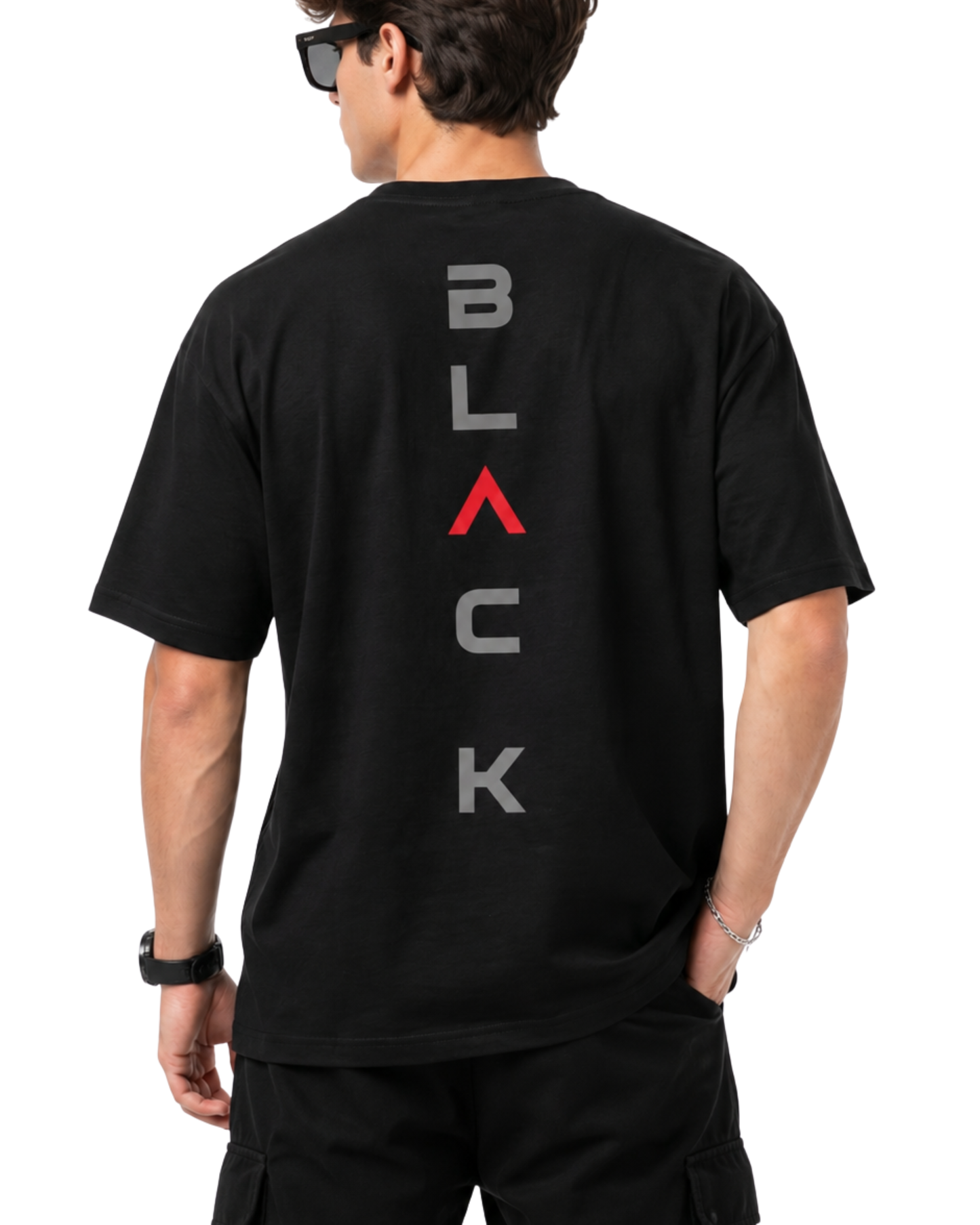Men's Oversized Drop Shoulder Cotton T Shirt | Black Aesthetic
