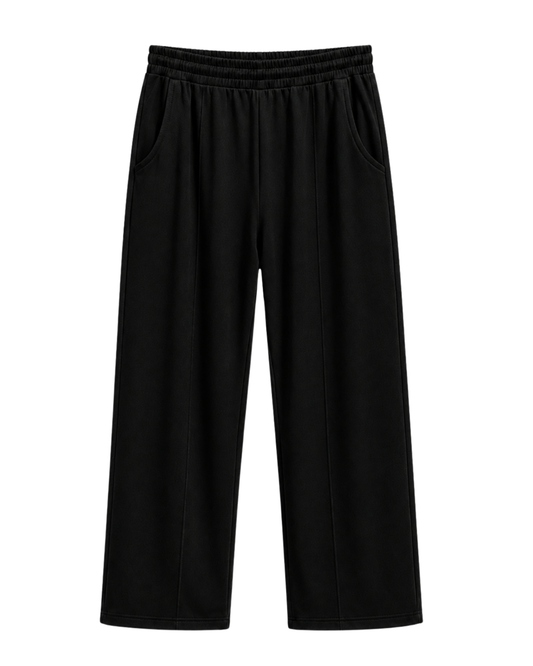 Men’s Black Wide Leg Trouser | Single Jersey Baggy Streetwear Trousers