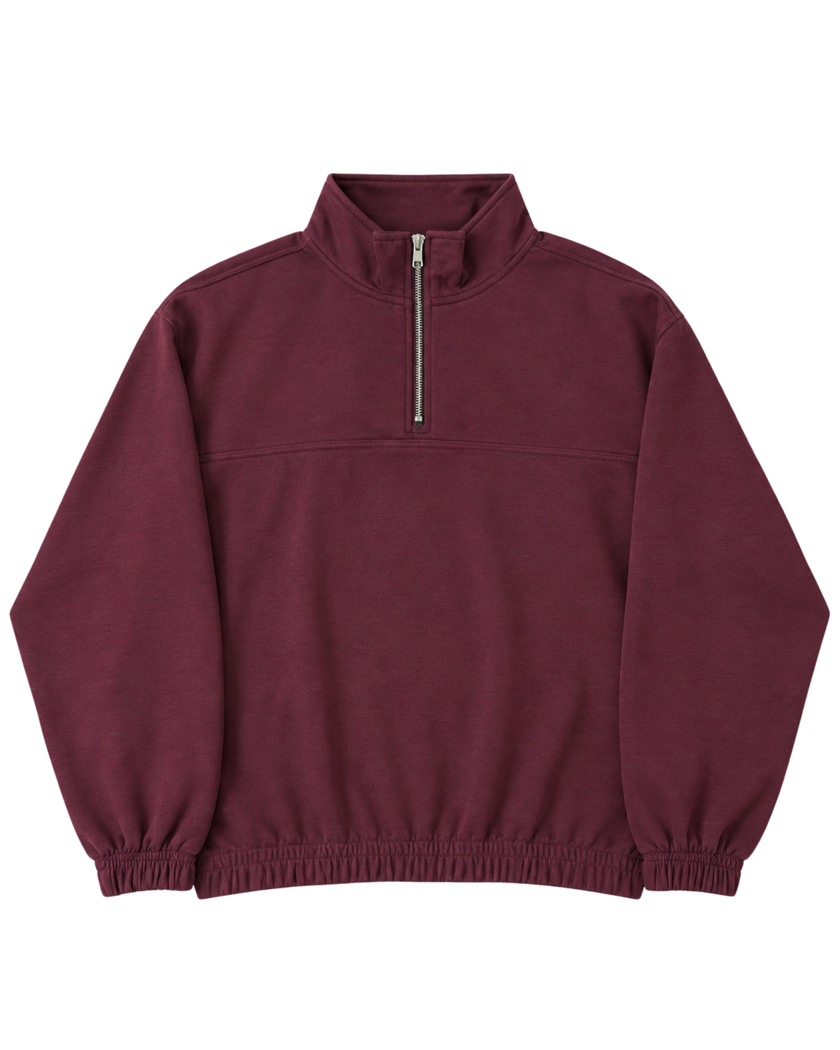 Women’s Quarter Zip Pullover Sweatshirt | Maroon Relaxed Fit