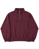 Women’s Quarter Zip Pullover Sweatshirt | Maroon Relaxed Fit