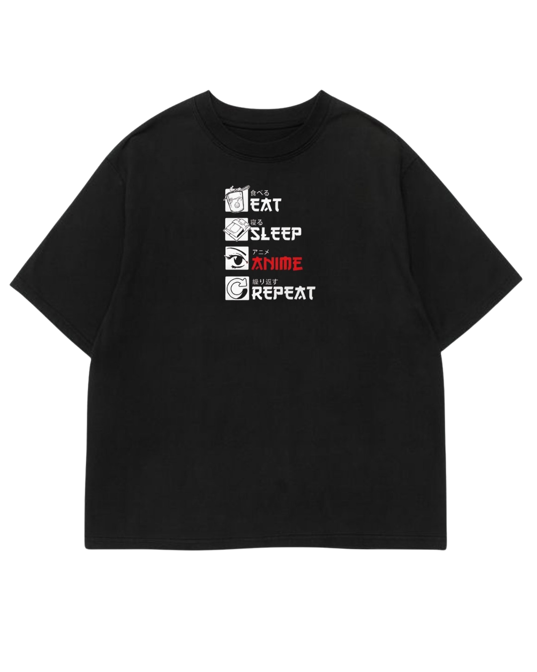 Men's Oversized Drop Shoulder Cotton T Shirt | Otaku Vibes