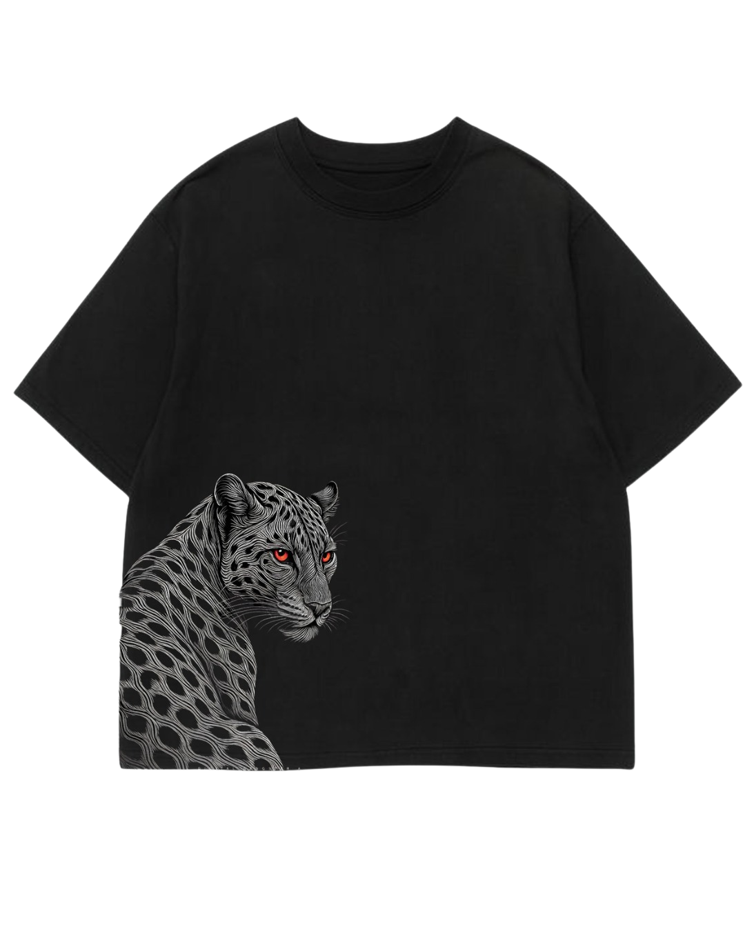 Men's Oversized Drop Shoulder Cotton T Shirt | Red Eyes Beast