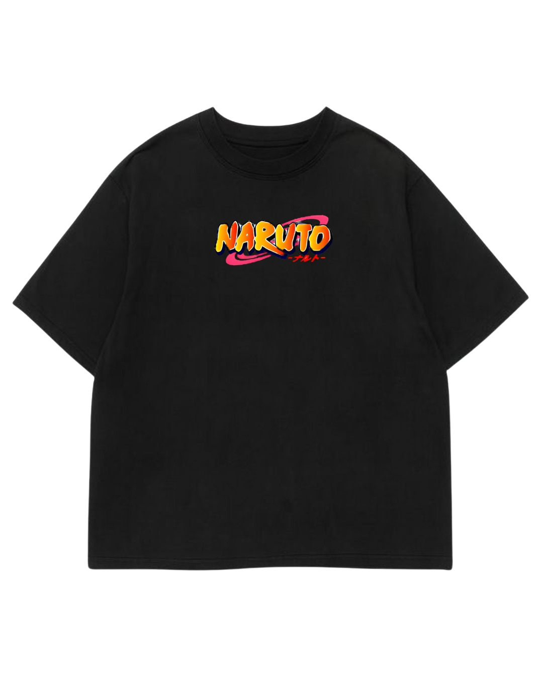 Men's Oversized Drop Shoulder Cotton T Shirt | Naruto Classic Logo