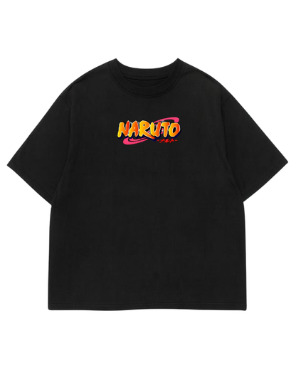 Men's Oversized Drop Shoulder Cotton T Shirt | Naruto Classic Logo