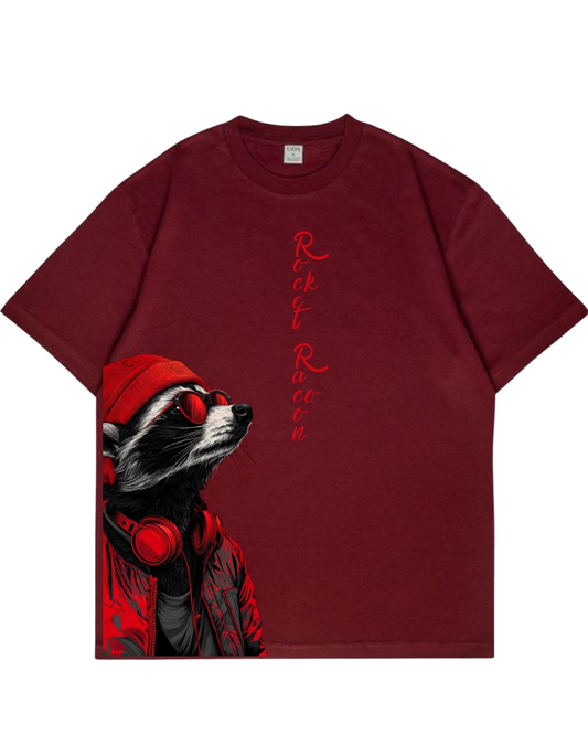 Men's Oversized Drop Shoulder Cotton T Shirt | Rocket Raccoon Street Style