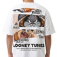 Men's Oversized Drop Shoulder Cotton T Shirt | Looney Tunes Print