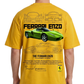 Men's Oversized Drop Shoulder Cotton T Shirt | Ferrari Logo Bold Streetwear