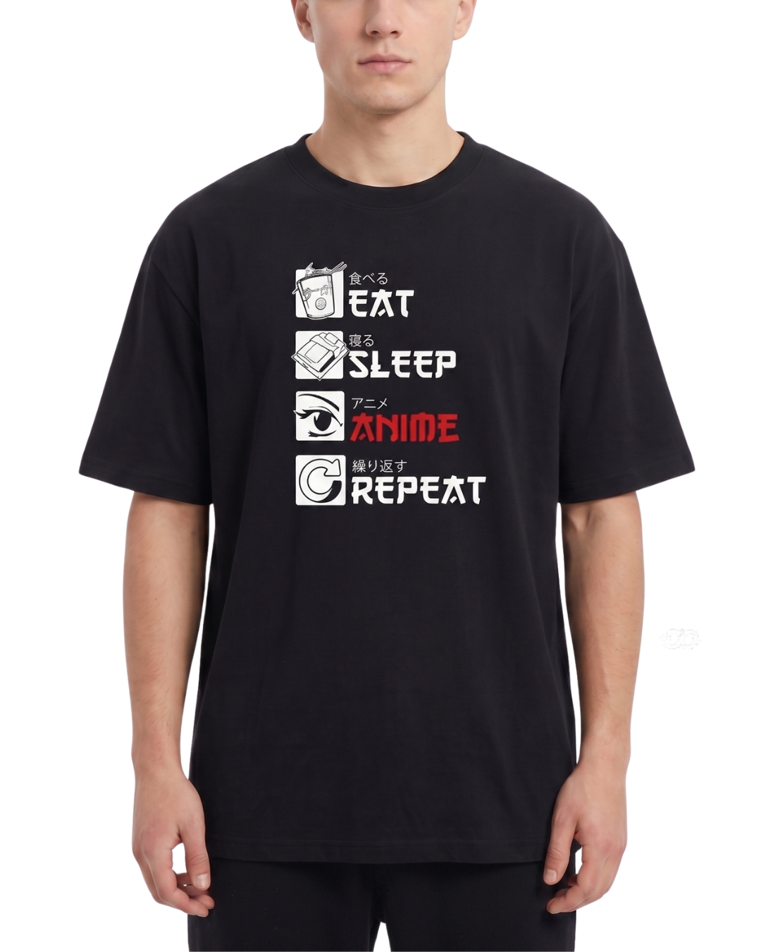 Men's Oversized Drop Shoulder Cotton T Shirt | Otaku Vibes