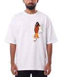 Men's Oversized Drop Shoulder Cotton T Shirt | Pocket Lion