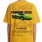 Women's Oversized Drop Shoulder Cotton T Shirt | Ferrari Logo Bold Streetwear