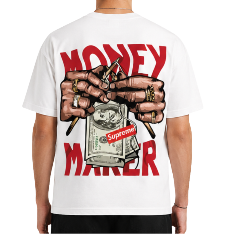 Men's Oversized Drop Shoulder Cotton T Shirt | Money Maker