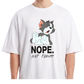 Men's Oversized Drop Shoulder Cotton T Shirt | Nope Not Today Cat