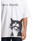 Men's Oversized Drop Shoulder Cotton T Shirt | Artistic Cat Splash