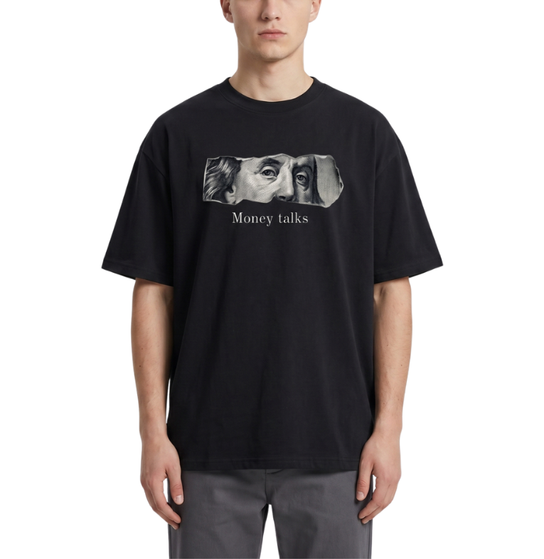 Men's Oversized Drop Shoulder Cotton T Shirt | Luxe Money