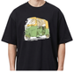 Men's Oversized Drop Shoulder Cotton T Shirt | Vintage Rickshaw Sketch