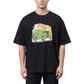 Men's Oversized Drop Shoulder Cotton T Shirt | Vintage Rickshaw Sketch