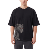 Men's Oversized Drop Shoulder Cotton T Shirt | Red Eyes Beast