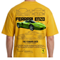 Men's Oversized Drop Shoulder Cotton T Shirt | Ferrari Logo Bold Streetwear